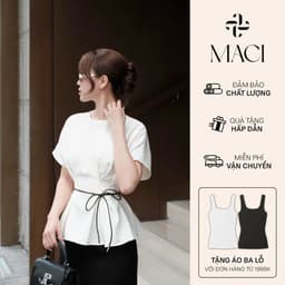 Áo Peplum Tay Dơi Chiết Eo Tôn Dáng Kèm Dây Da MACI MCAATTR0367 Thời Trang Nữ Thiết Kế Độc Quyền 1