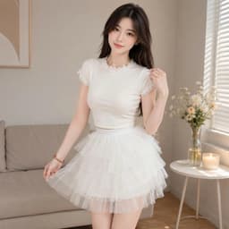 Chân váy lưới tầng xoè xinh đẹp tôn dáng váy mùa hè VH20  2