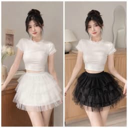 Chân váy lưới tầng xoè xinh đẹp tôn dáng váy mùa hè VH20  7