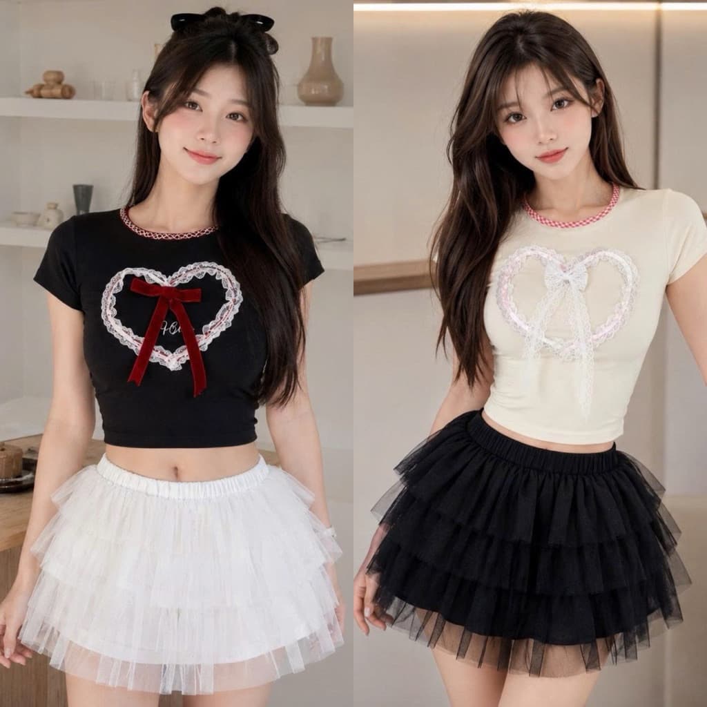 Chân váy lưới tầng xoè xinh đẹp tôn dáng váy mùa hè VH20 