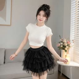 Chân váy lưới tầng xoè xinh đẹp tôn dáng váy mùa hè VH20  6
