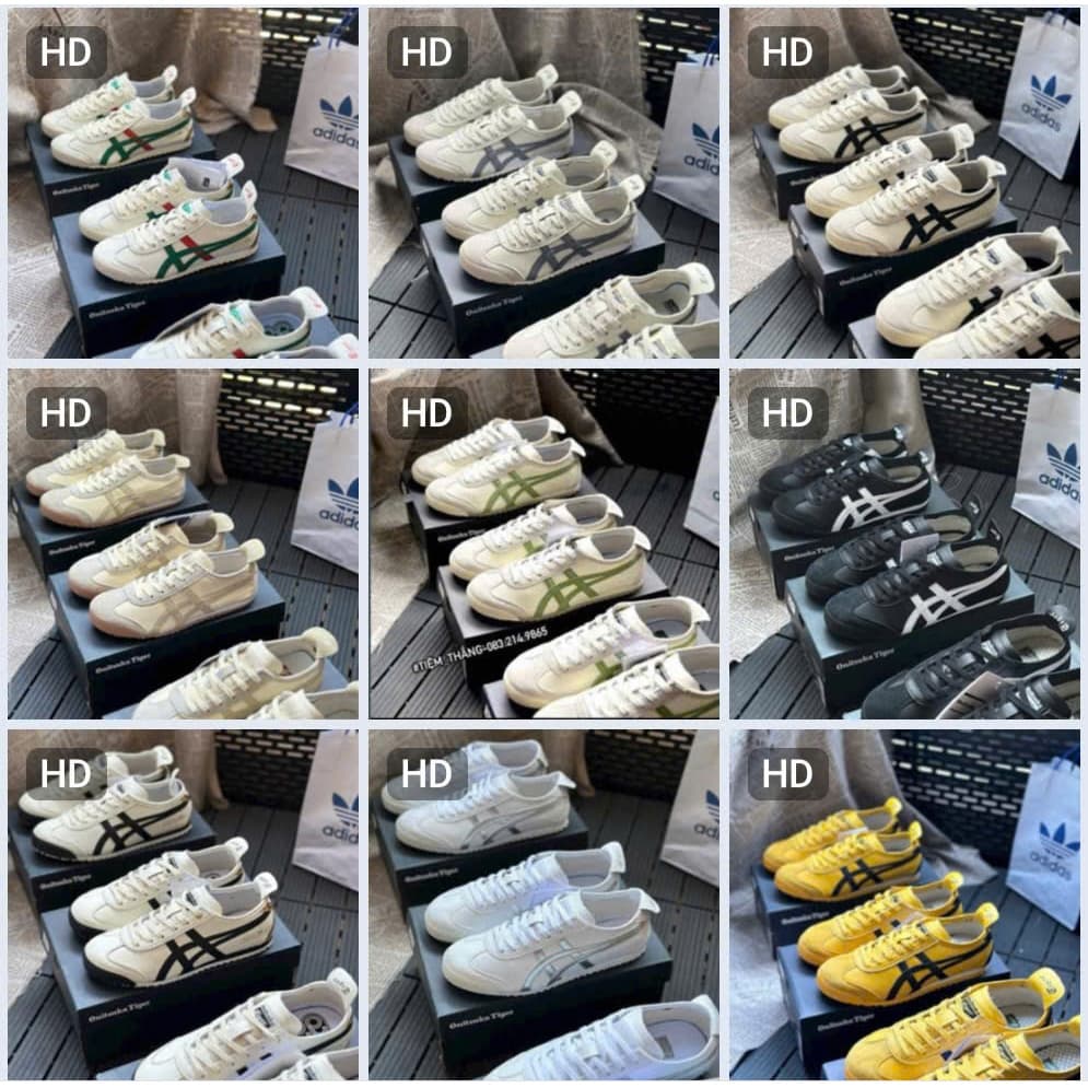 Giày Thể Thao Tiger Màu Vàng Kem Hàng Có Sẵn 36-45