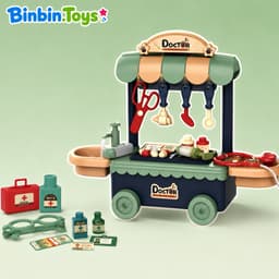 Bộ đồ chơi xe đẩy bác sĩ little doctor suit đồ chơi nhập vai cho bé gái có pin nhạc mô phỏng chân thực 2