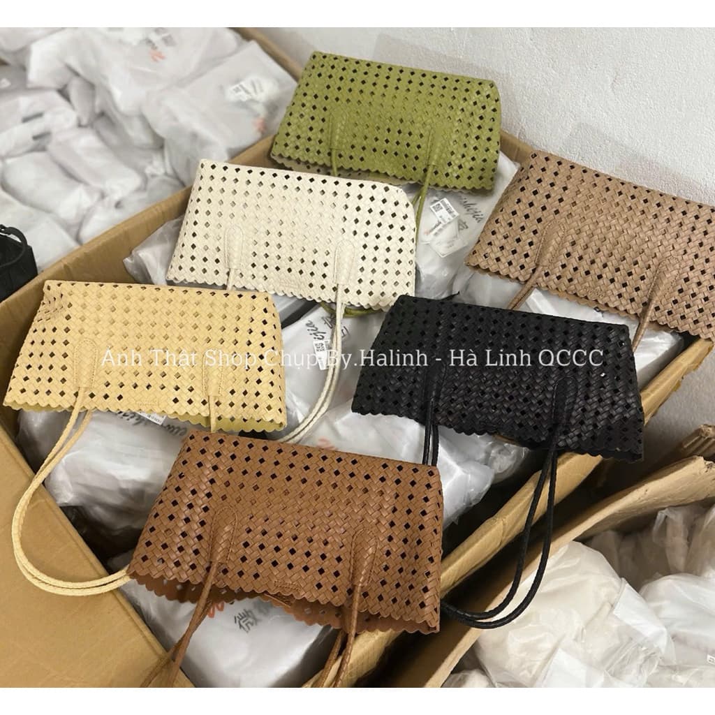 Túi Đan Kẹp Nách Dáng Ngang Hot Trend Kèm Túi Nhỏ