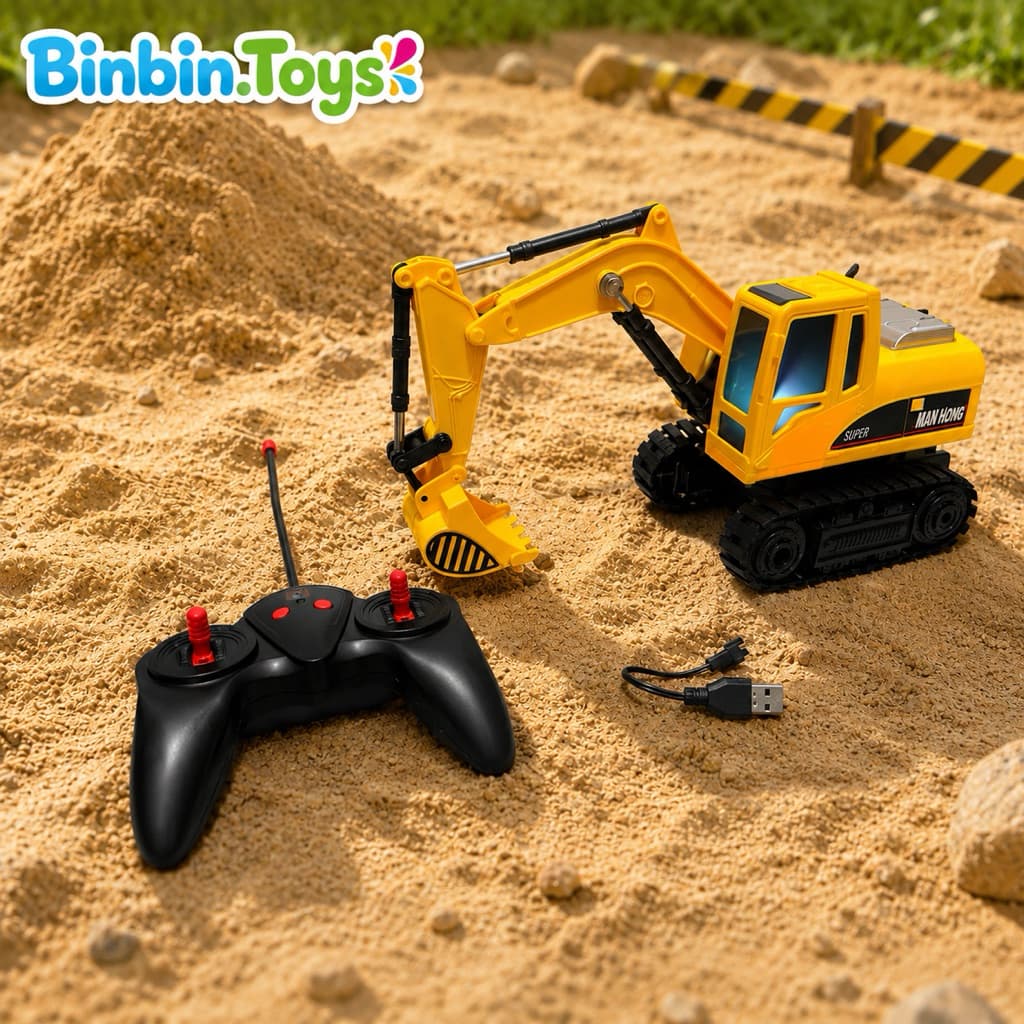 Xe xúc điều khiển từ xa 1:16 pin sạc tiện lợi