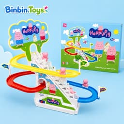 Đồ chơi cầu trượt leo cầu thang ANBEBE với âm thanh vui nhộn + Đèn nháy đẹp mắt 1