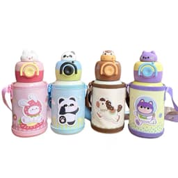 Bình giữ nhiệt đi học mẫu mới dung tích 500ml kèm túi vải đựng bình dễ thương dành cho các bạn cấp 1 4