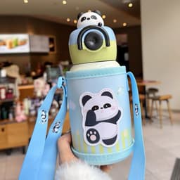 Bình giữ nhiệt đi học mẫu mới dung tích 500ml kèm túi vải đựng bình dễ thương dành cho các bạn cấp 1 9