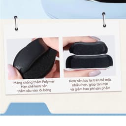 Bộ Bông Mút Trang Điểm Plus Đen Amortals - Mút Rubycell Dày 20mm, Che Phủ Cao, Không Hút Kem, Kèm Mút Phấn Phủ Đa Năng 5