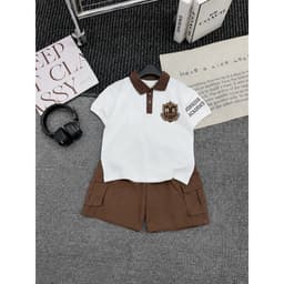 (MỞ BÁN).Bộ quần áo Polo Bé Trai MK Phối Màu Chất Cá Sấu Thông Hơi Mềm Mát, mặc ở nhà, đi chơi, đi học 17-60kg 9