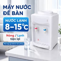 Cây Nước Nóng Lạnh Mini Để Bàn Úp Bình Volthome, 2 Vòi Nóng Lạnh, Công Nghệ Làm Lạnh Chip Điện Tử, Tự Ngắt Tiết Kiệm Điệ 1