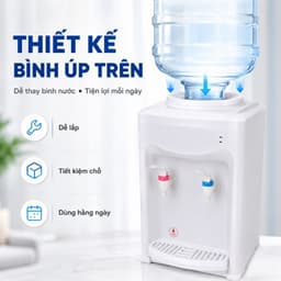 Cây Nước Nóng Lạnh Mini Để Bàn Úp Bình Volthome, 2 Vòi Nóng Lạnh, Công Nghệ Làm Lạnh Chip Điện Tử, Tự Ngắt Tiết Kiệm Điệ 4