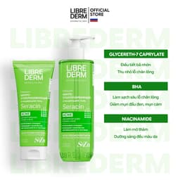 Gel Rửa Mặt Tẩy Tế Bào Chết Hỗ Trợ Giảm Mụn Mờ Thâm Mụn Librederm Seracin Micro-Peeling Purifying 200ml /400ml 3