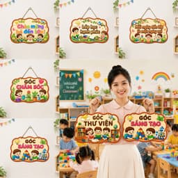 Bảng Chào Năm Học Mới Trang Trí Trường Mầm Non Nhiều Nội Dung Dễ Thương 1