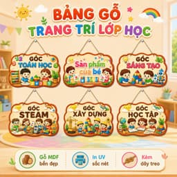 Bảng Tên Góc Trang Trí Lớp Học Hình Hoạt - Bảng Gỗ Trang Trí Lớp Học Mầm Non 1