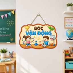 Bảng Tên Góc Trang Trí Lớp Học Hình Hoạt - Bảng Gỗ Trang Trí Lớp Học Mầm Non 7