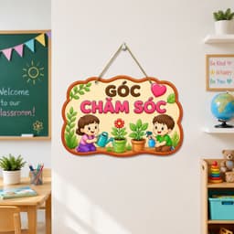 Bảng Tên Góc Trang Trí Lớp Học Hình Hoạt - Bảng Gỗ Trang Trí Lớp Học Mầm Non 9