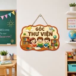Bảng Tên Góc Trang Trí Lớp Học Hình Hoạt - Bảng Gỗ Trang Trí Lớp Học Mầm Non 5