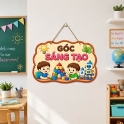 Bảng Tên Góc Trang Trí Lớp Học Hình Hoạt - Bảng Gỗ Trang Trí Lớp Học Mầm Non 8