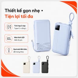 Pin dự phòng sạc nhanh 22.5W Remax FC-13 10.000mah và không dây 15W RPP-615 10.000mah. LMS 2