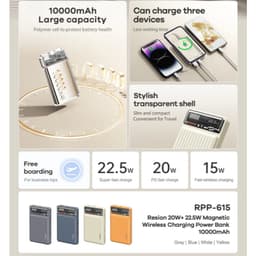 Pin dự phòng sạc nhanh 22.5W Remax FC-13 10.000mah và không dây 15W RPP-615 10.000mah. LMS 9