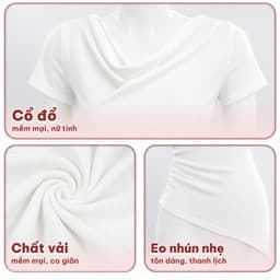 Áo Thun Tay Ngắn Nữ Vai Đổ Nhún Eo Vạt Xéo Ôm Dáng Bigsize Thun Tăm Co Giãn Mềm Mịn LIMO MS592 2