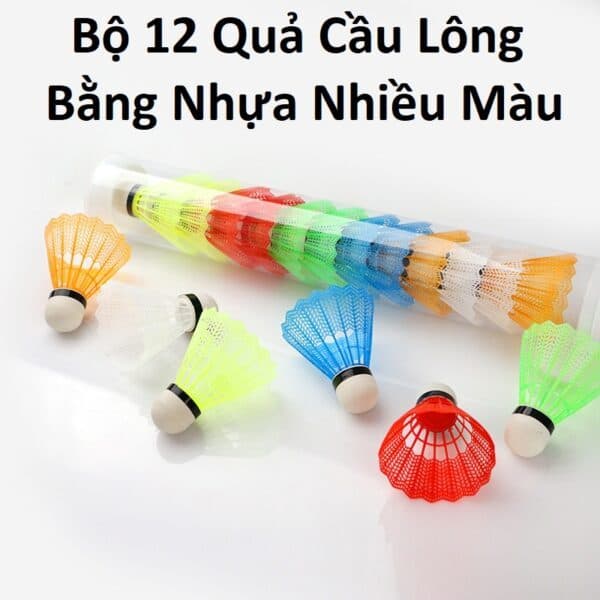 Bộ 12 Quả Cầu Lông Bằng Nhựa Nhiều Màu. LMS