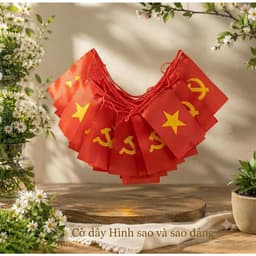 Cờ dây sao, cờ dây tổ quốc, chất liệu vải phi bóng 2025 1