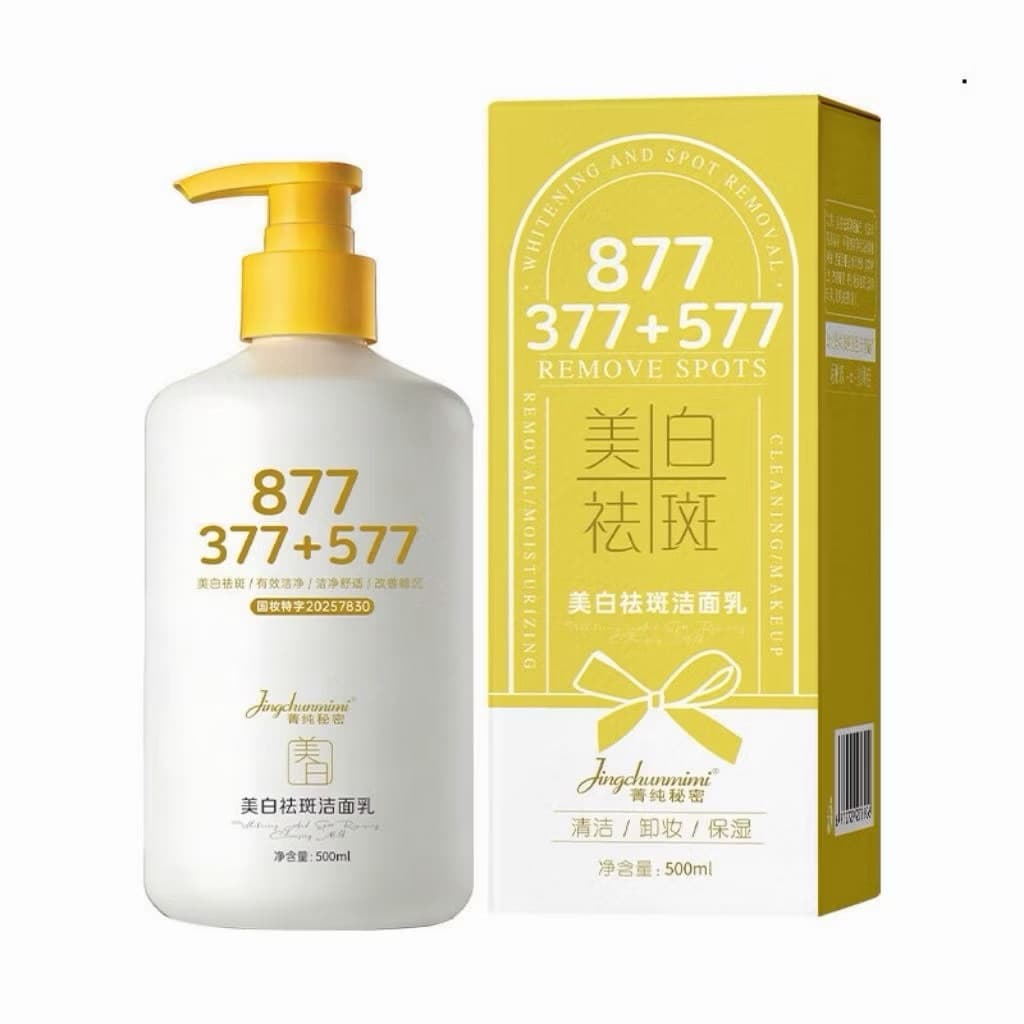 Sữa rửa mặt Jingchunmimi 877+377+577 làm sạch sâu hỗ trợ làm trắng da.chai to 500ml