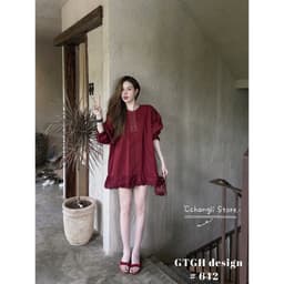 <Đầm Bầu Quynhanhhouse> (QC) Siuu phẩm váy đỏ phối ren so hottt mai về sll #642 s m 4