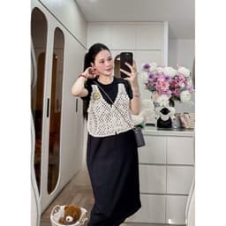<Đầm Bầu Quynhanhhouse> (QC)Váy mtg len kèm yếm liền freesize 2
