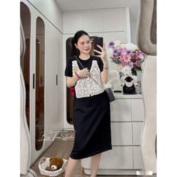<Đầm Bầu Quynhanhhouse> (QC)Váy mtg len kèm yếm liền freesize 3