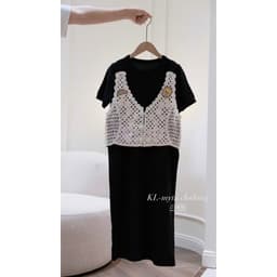 <Đầm Bầu Quynhanhhouse> (QC)Váy mtg len kèm yếm liền freesize 6
