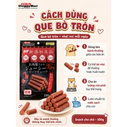 Snack Jerky Bò DoggyMan 100g Cho Chó | Viên Bò Vuông, Que Bò Tròn Thơm Đậm, Bánh Thưởng Dễ Ăn 3