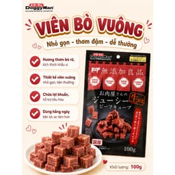Snack Jerky Bò DoggyMan 100g Cho Chó | Viên Bò Vuông, Que Bò Tròn Thơm Đậm, Bánh Thưởng Dễ Ăn 4