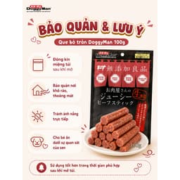 Snack Jerky Bò DoggyMan 100g Cho Chó | Viên Bò Vuông, Que Bò Tròn Thơm Đậm, Bánh Thưởng Dễ Ăn 7