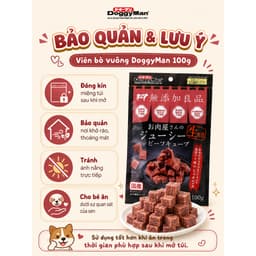 Snack Jerky Bò DoggyMan 100g Cho Chó | Viên Bò Vuông, Que Bò Tròn Thơm Đậm, Bánh Thưởng Dễ Ăn 5