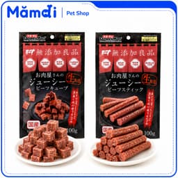 Snack Jerky Bò DoggyMan 100g Cho Chó | Viên Bò Vuông, Que Bò Tròn Thơm Đậm, Bánh Thưởng Dễ Ăn 1
