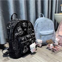 Balo Nữ Size Thêu Nổi Thỏ Cute Da Nhung Loang – Quai To Êm Vai – Đựng Vừa A4, Laptop 14 Inch 7
