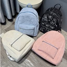 Balo Nữ Size Thêu Nổi Thỏ Cute Da Nhung Loang – Quai To Êm Vai – Đựng Vừa A4, Laptop 14 Inch 6