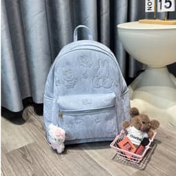 Balo Nữ Size Thêu Nổi Thỏ Cute Da Nhung Loang – Quai To Êm Vai – Đựng Vừa A4, Laptop 14 Inch 5