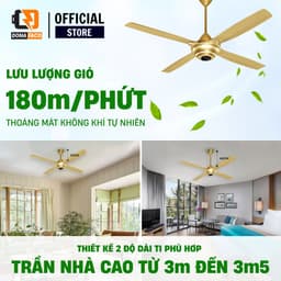Quạt Trần Panasonic 4 Cánh F-56MZG Điều Khiển Từ Xa, Hẹn Giờ, Tiết Kiệm Điện Chính Hãng 6