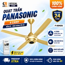 Quạt Trần Panasonic 4 Cánh F-56MZG Điều Khiển Từ Xa, Hẹn Giờ, Tiết Kiệm Điện Chính Hãng 1