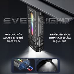 Đèn pin cầm tay EDC YM A200 sáng siêu mạnh 5200 lumen CAO CẤP vỏ nhôm hàng không sáng 2 kiểu kết hợp sạc nhanh TYPE-C 3