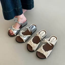 Dép Sandal đế xuồng buộc dây nơ cho nữ ngọt ngào và sành điệu 3cm 1