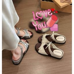 Dép Sandal đế xuồng buộc dây nơ cho nữ ngọt ngào và sành điệu 3cm 3