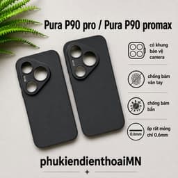 Ốp lưng dẻo Huawei Pura 90 Pro , Pura 90 Pro Max (màu đen) chống bám vân tay, bảo vệ Camera 1