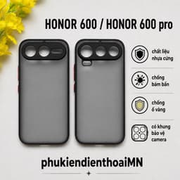 Ốp lưng Honor 600 , Honor 600 Pro nhám viền màu,chống bám vân tay ( màu Đen) 1
