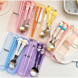 🌸 Bộ thìa – dĩa – đũa 3 món hoạt hình siêu xinh 🌸 3