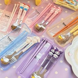 🌸 Bộ thìa – dĩa – đũa 3 món hoạt hình siêu xinh 🌸 6